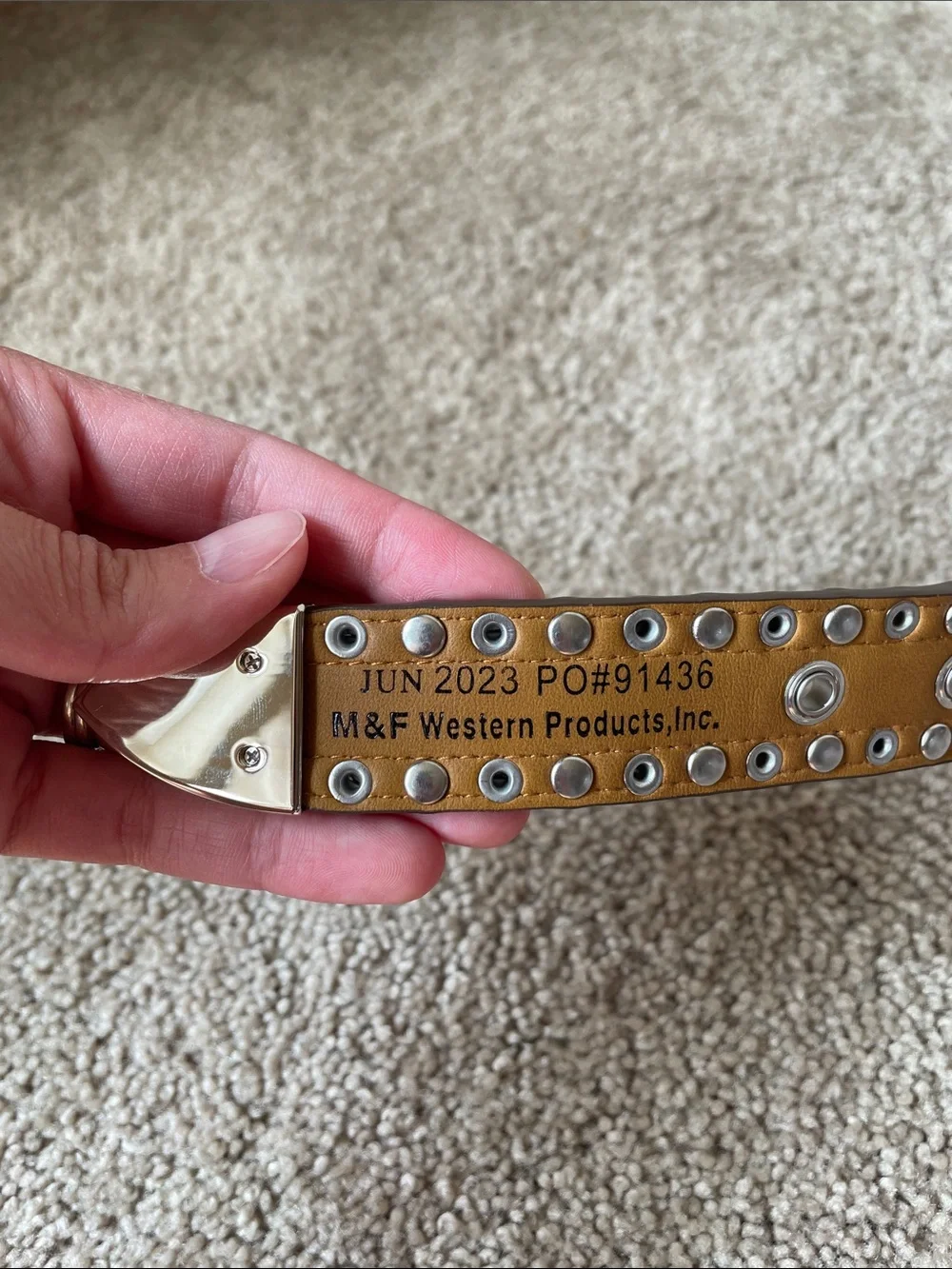NWT Angel Ranch Leather Studded Western Belt Girl’s M Decorative Silver Buckle